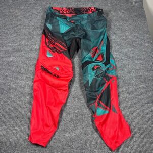 Fly Racing Kinetic Crux Men's Motocross Pants Size 36 Red Teal Black
